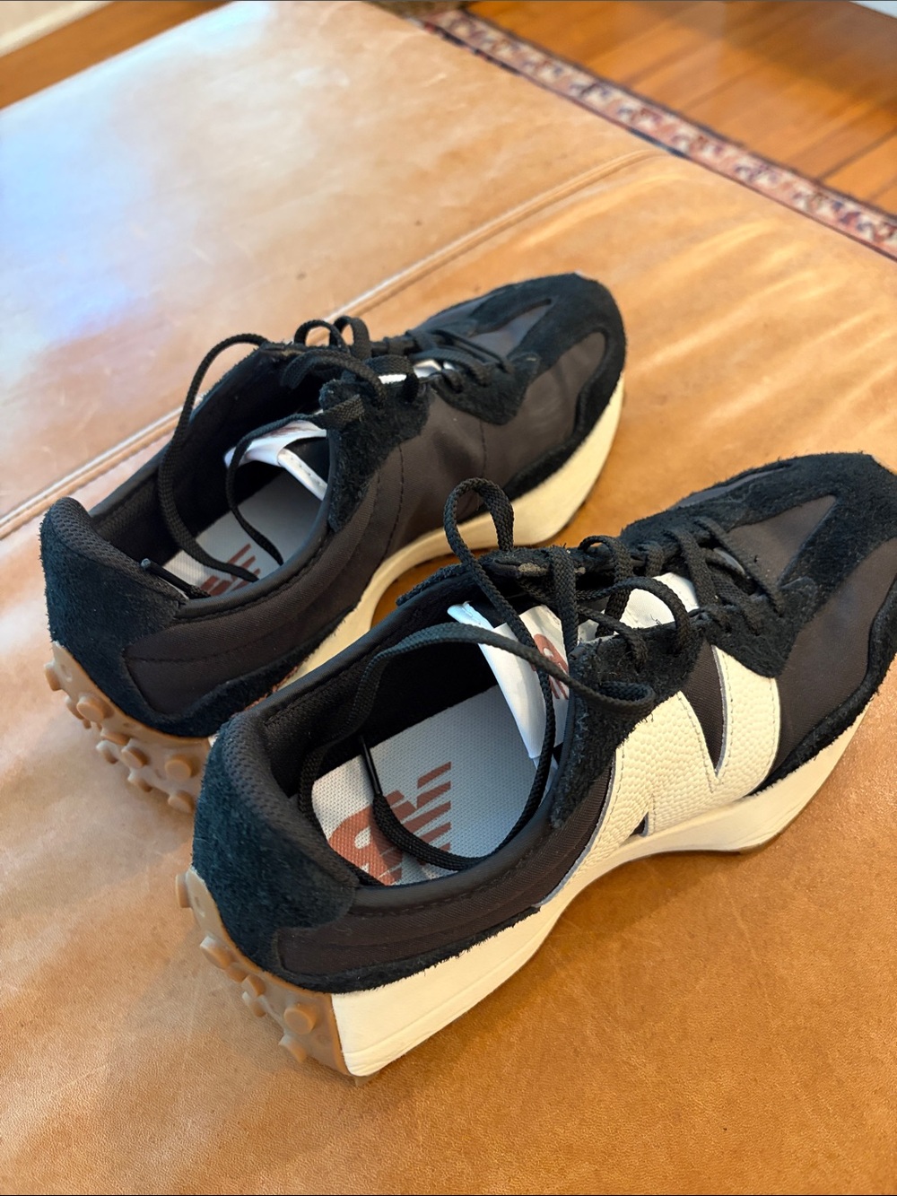 New Balance Black and White Platform Retro Runner Sneakers